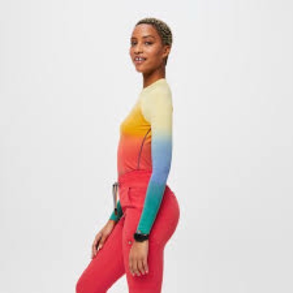 Figs Tops - Figs ombré Gradient Long Sleeve Top Large